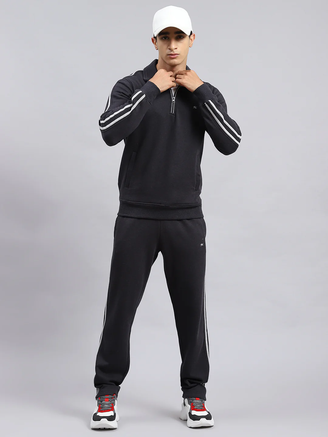 Men Grey Plain Tracksuit - Image 2