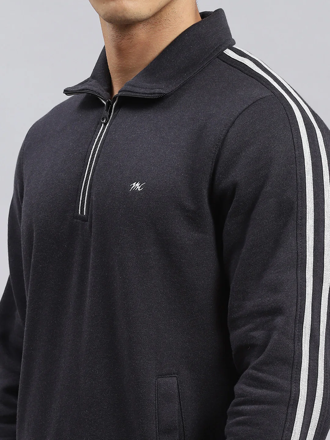 Men Grey Plain Tracksuit - Image 6