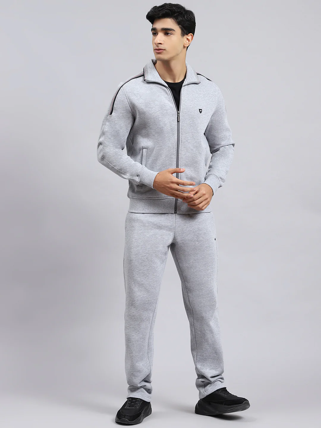 Men Grey Plain Tracksuit - Image 2