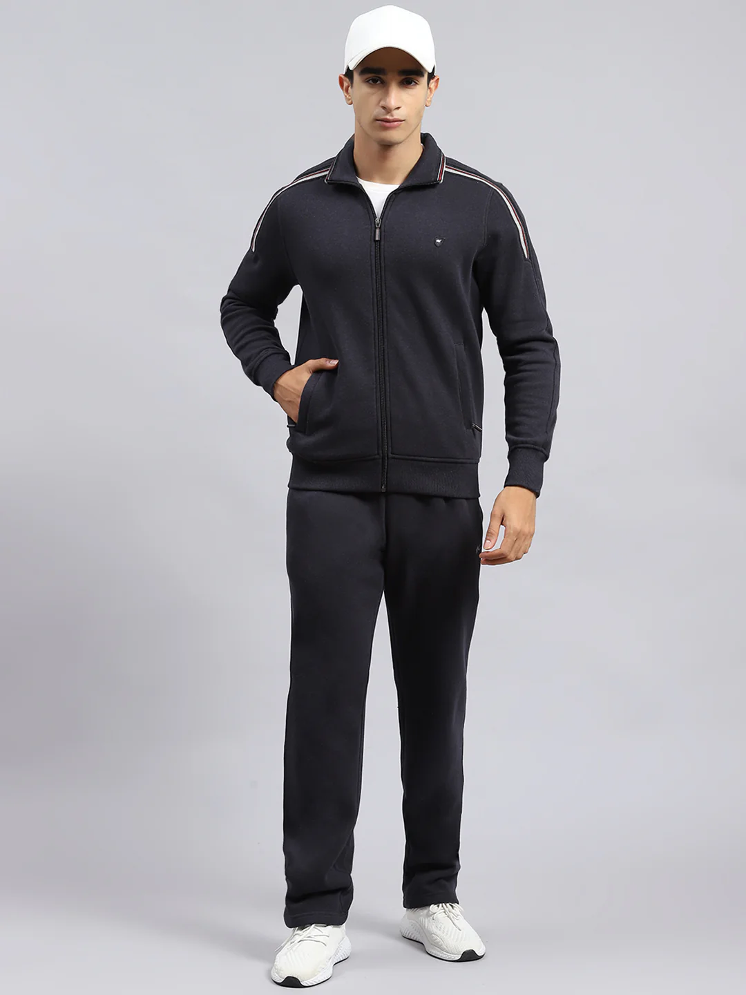 Men Grey Plain Tracksuit - Image 2