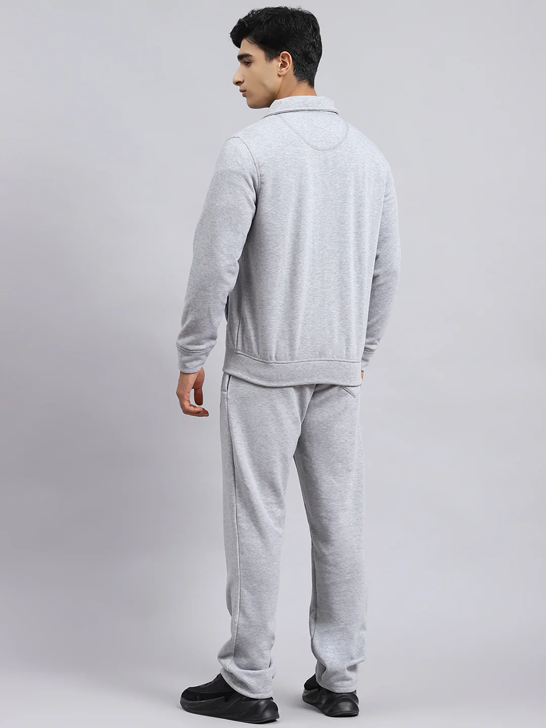 Men Grey Plain Tracksuit - Image 5