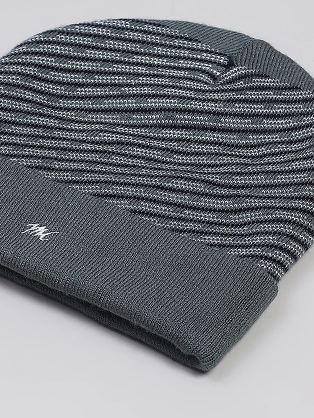 Men Grey Printed Blend Wool Cap - Image 7