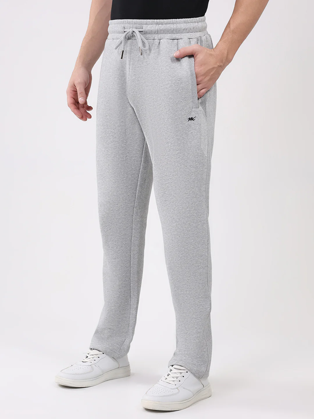 Men Grey Printed Collar Full Sleeve Winter Tracksuit - Image 8