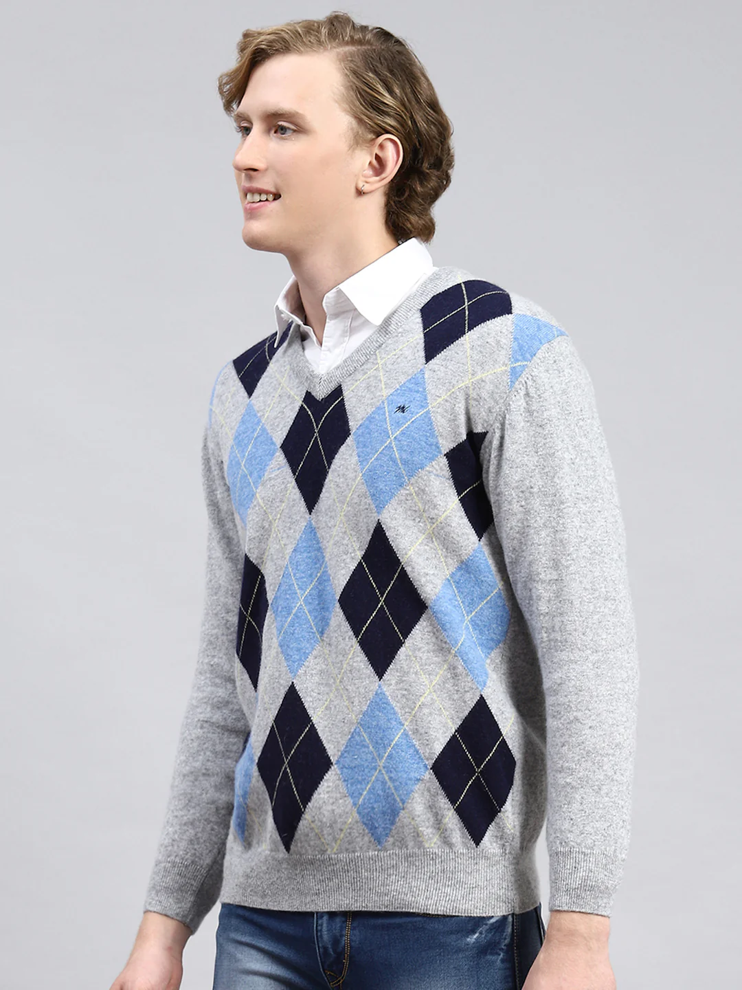 Men Grey Printed Pullover - Image 4