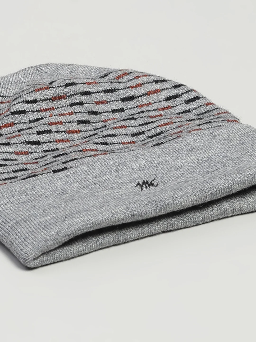 Men Grey Printed Pure Wool Cap - Image 7