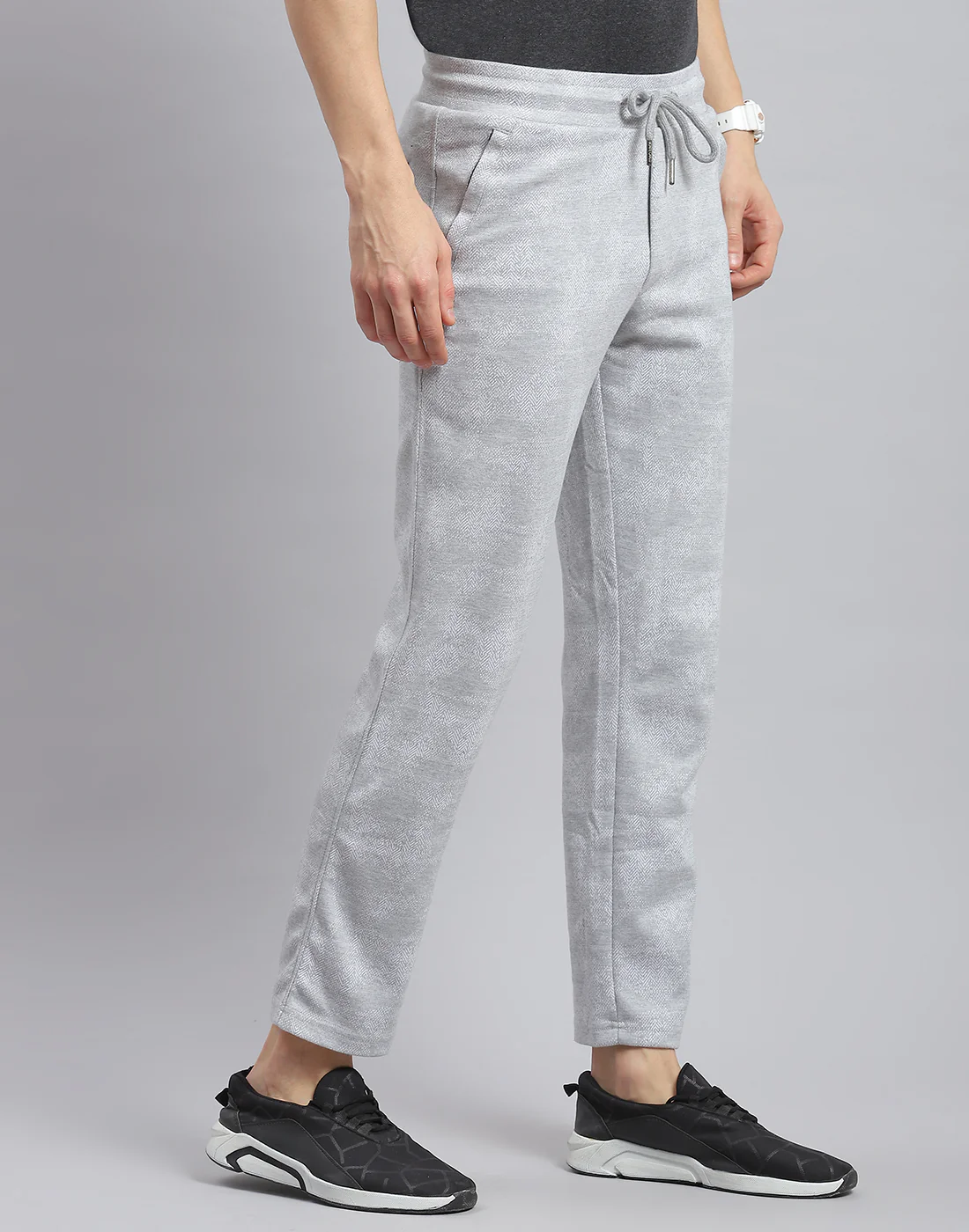 Men Grey Printed Regular Fit Winter Lower - Image 4