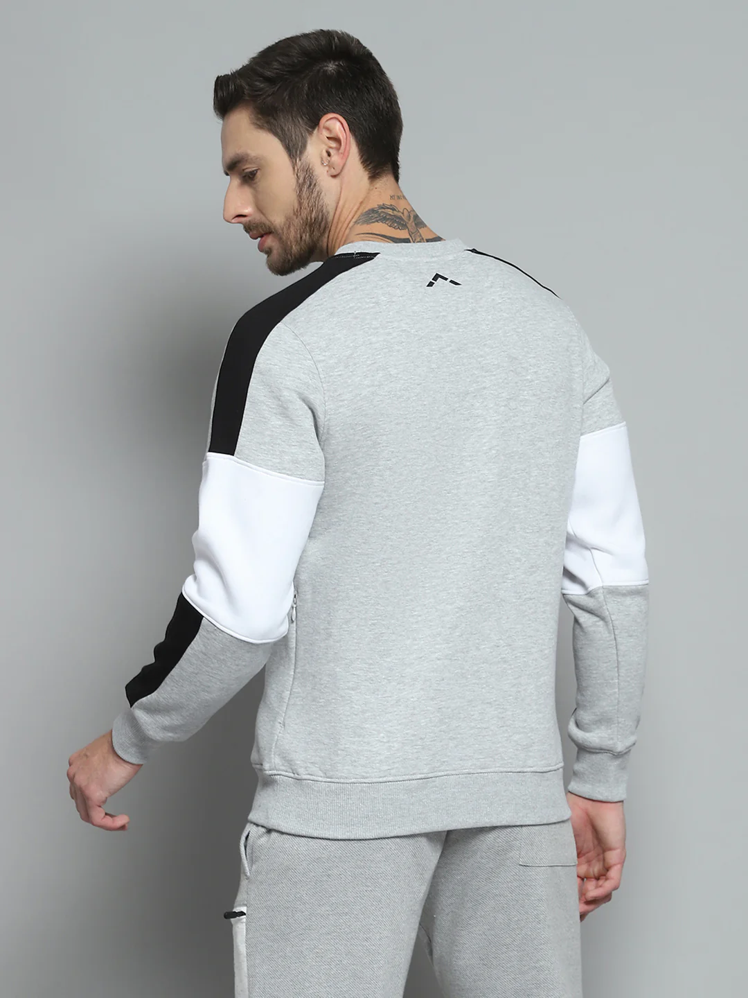 Rock.it Men Grey Printed Round Neck Full Sleeve Sweatshirt - Image 5