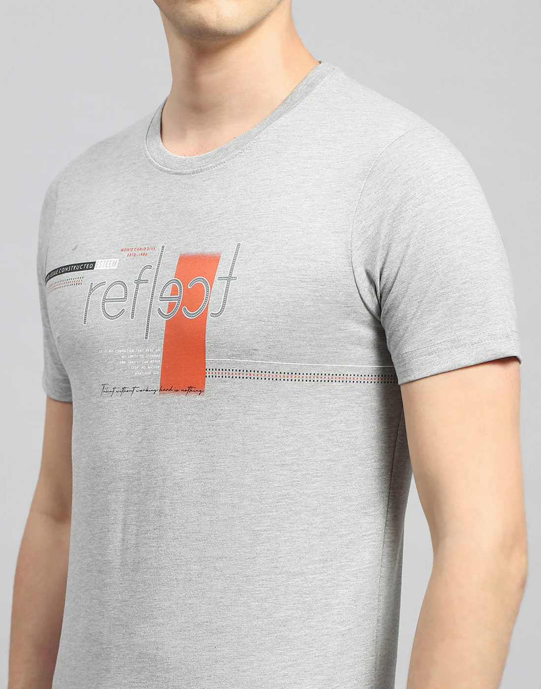 Men Grey Printed Round Neck Half Sleeve Lower Set - Image 6