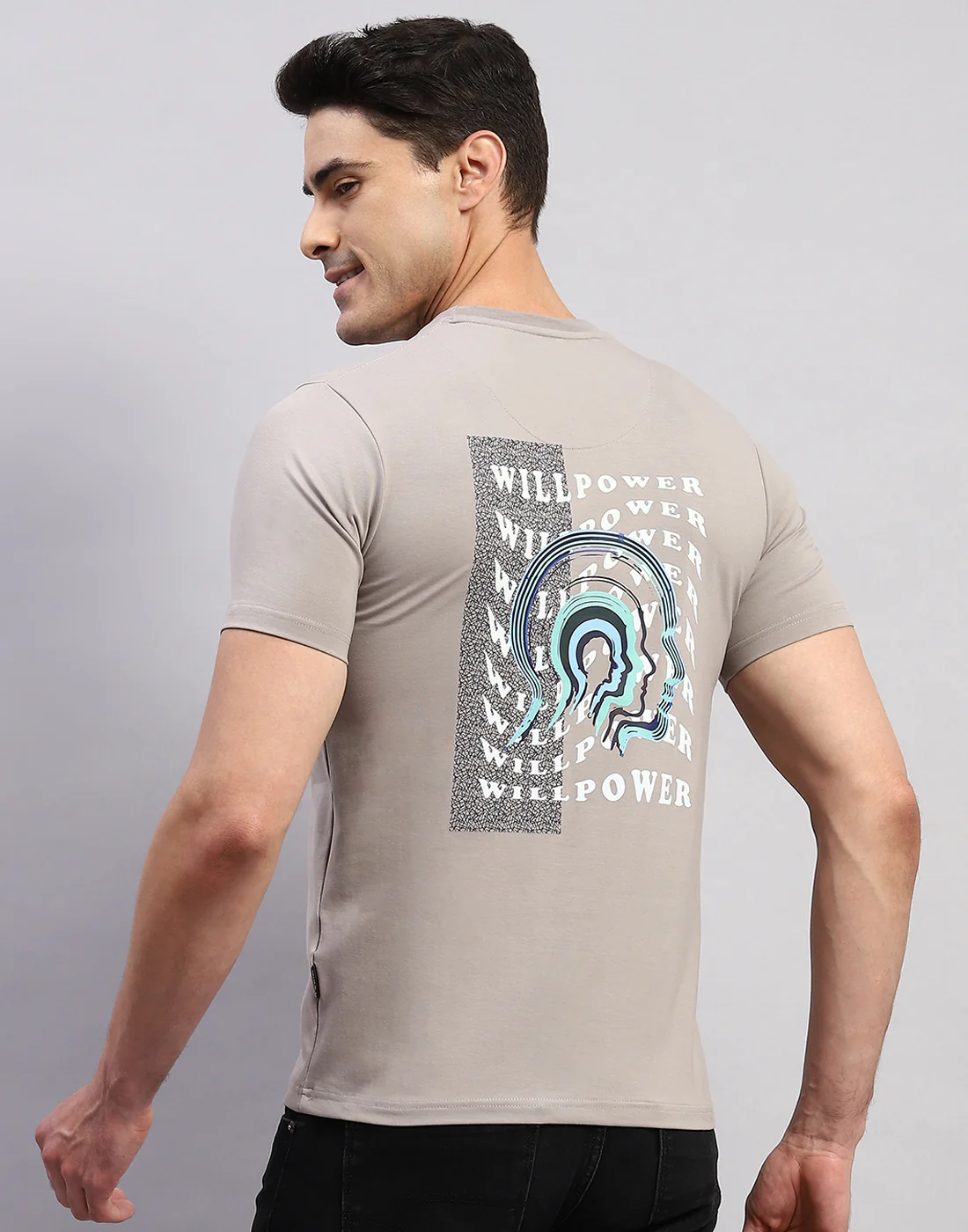 Rock.it Men Grey Printed Round Neck Half Sleeve T-Shirt - Image 2