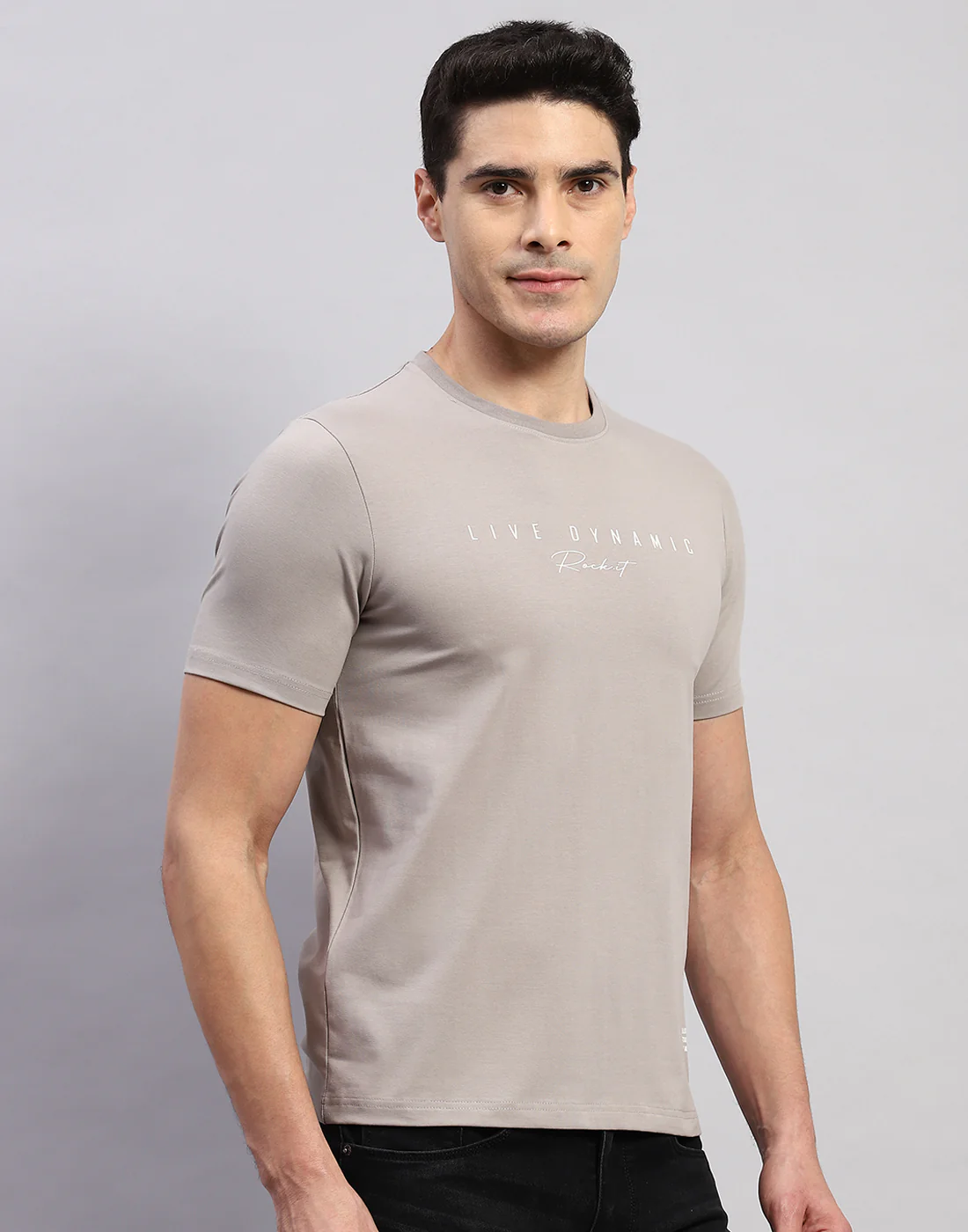 Rock.it Men Grey Printed Round Neck Half Sleeve T-Shirt - Image 4