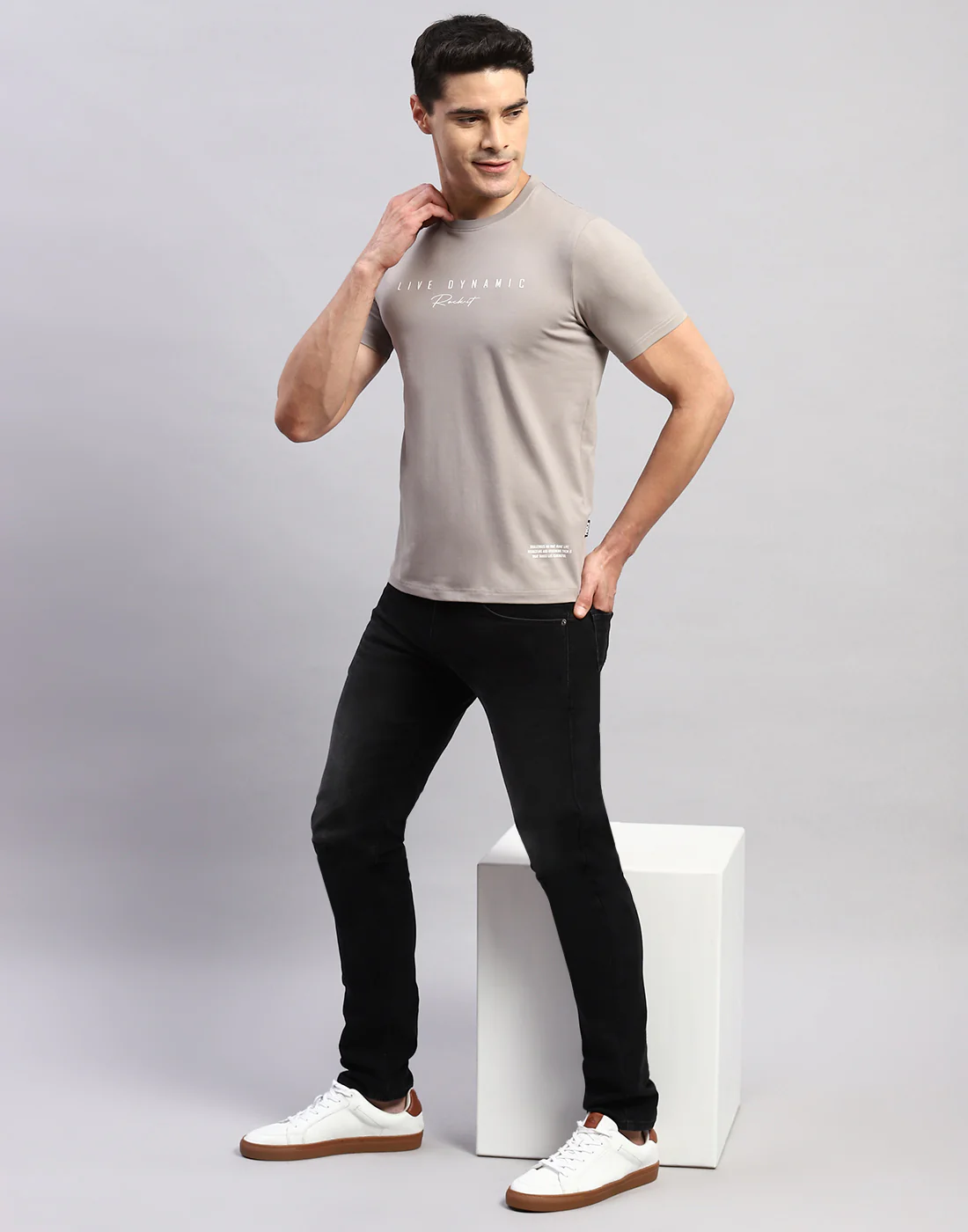 Rock.it Men Grey Printed Round Neck Half Sleeve T-Shirt - Image 6