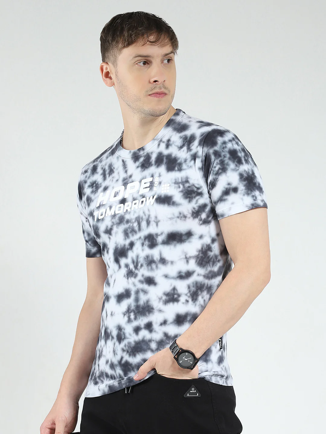 Rock.it Men Grey Printed Round Neck Half Sleeve T-Shirt - Image 3