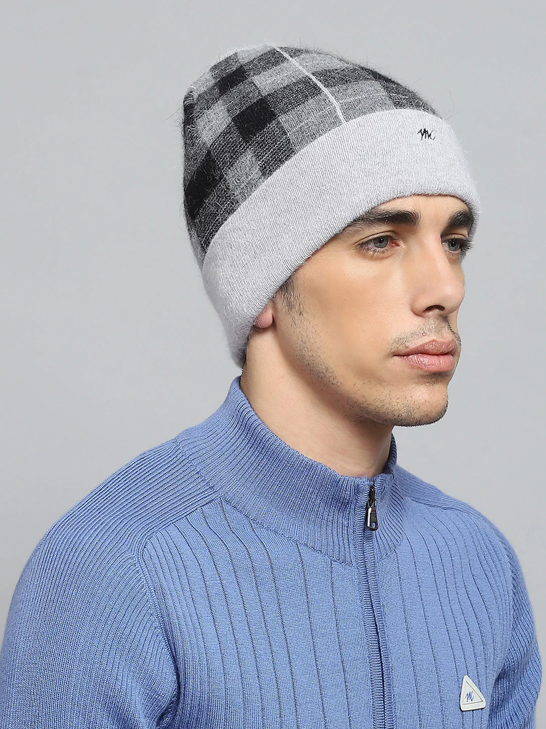 Men Grey Self Design Cap - Image 4