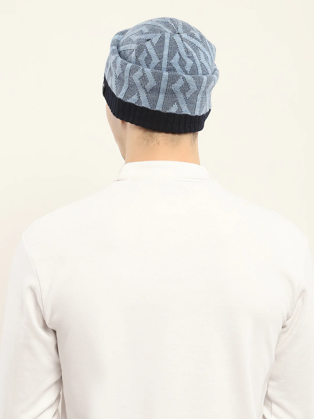 Men Grey Self Design Cap - Image 5