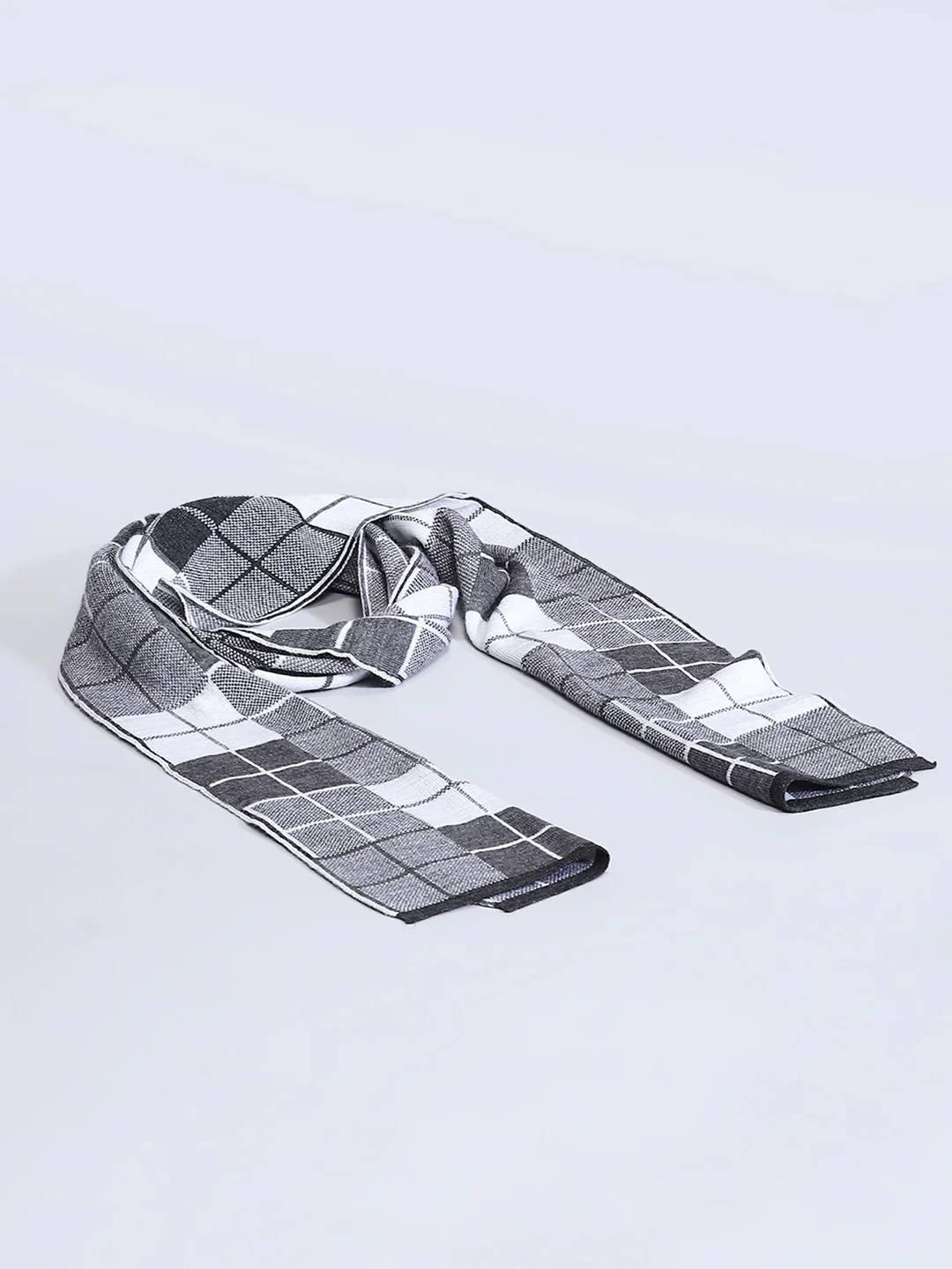 Men Grey Self Design Muffler - Image 6