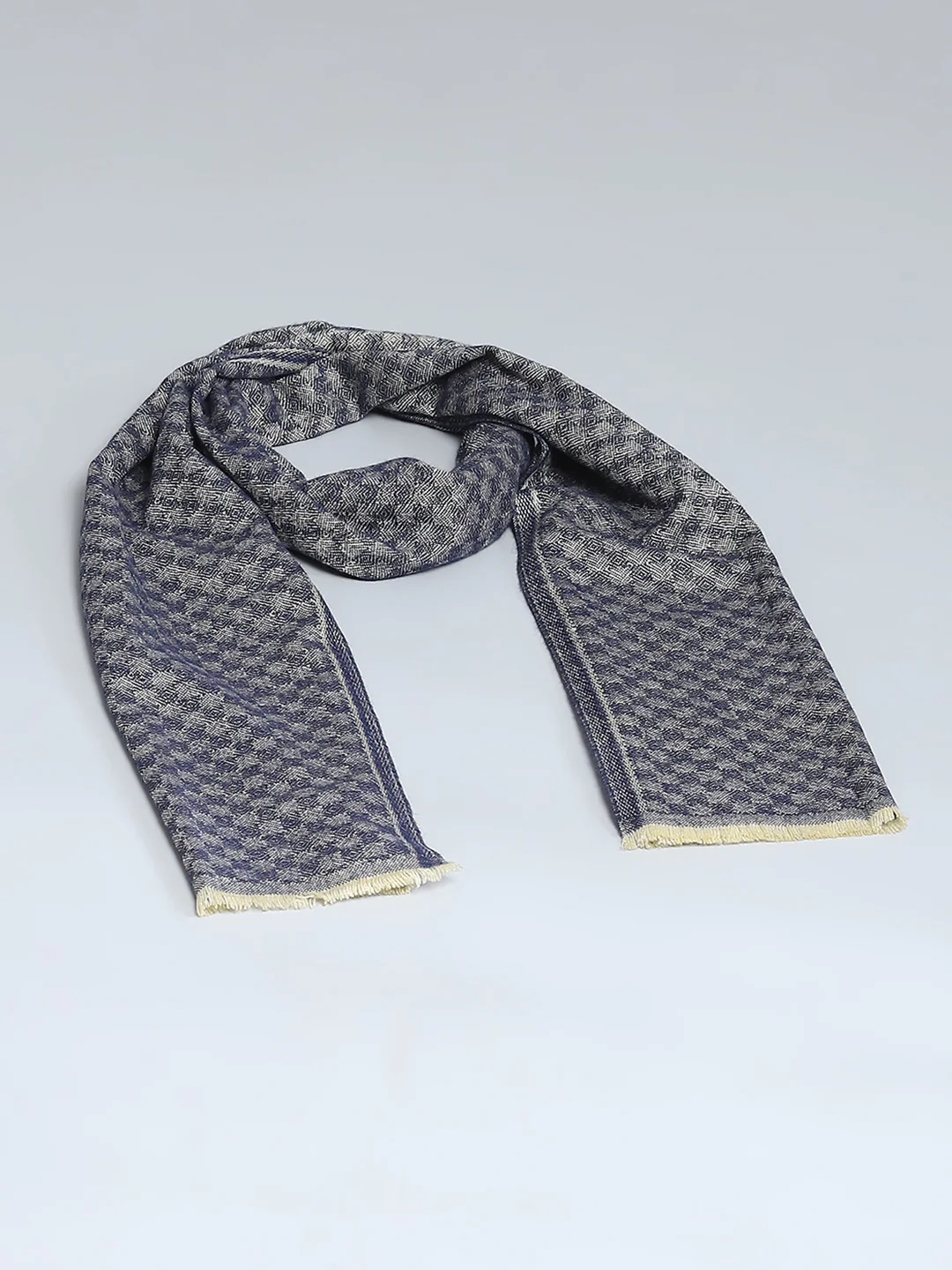 Men Grey Self Design Muffler - Image 6