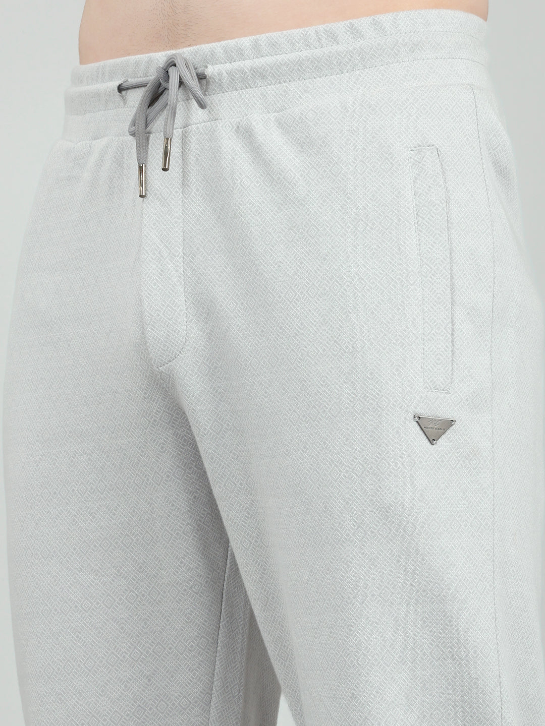 Men Grey Self Design Regular Fit Lower - Image 4