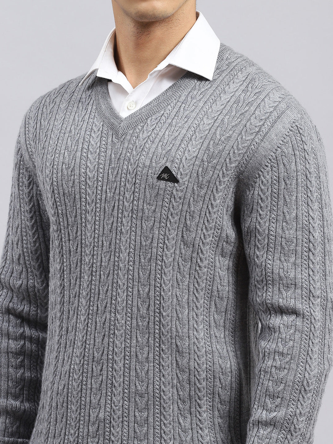 Men Grey Self Pullover - Image 6