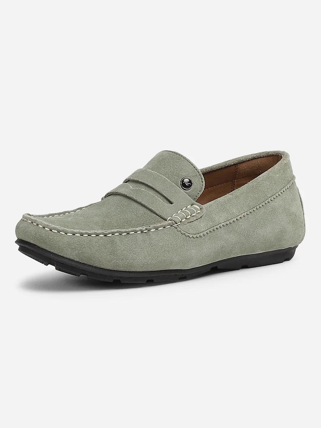 Men Grey Slip-On Genuine Leather Loafer - Image 4