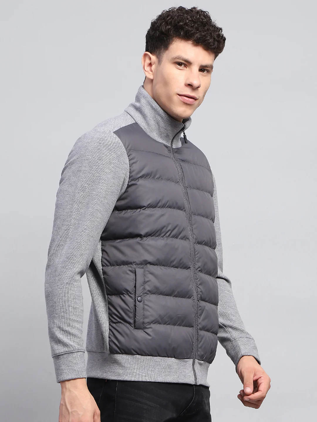Rock.it Men Grey Solid Collar Full Sleeve Jacket - Image 4