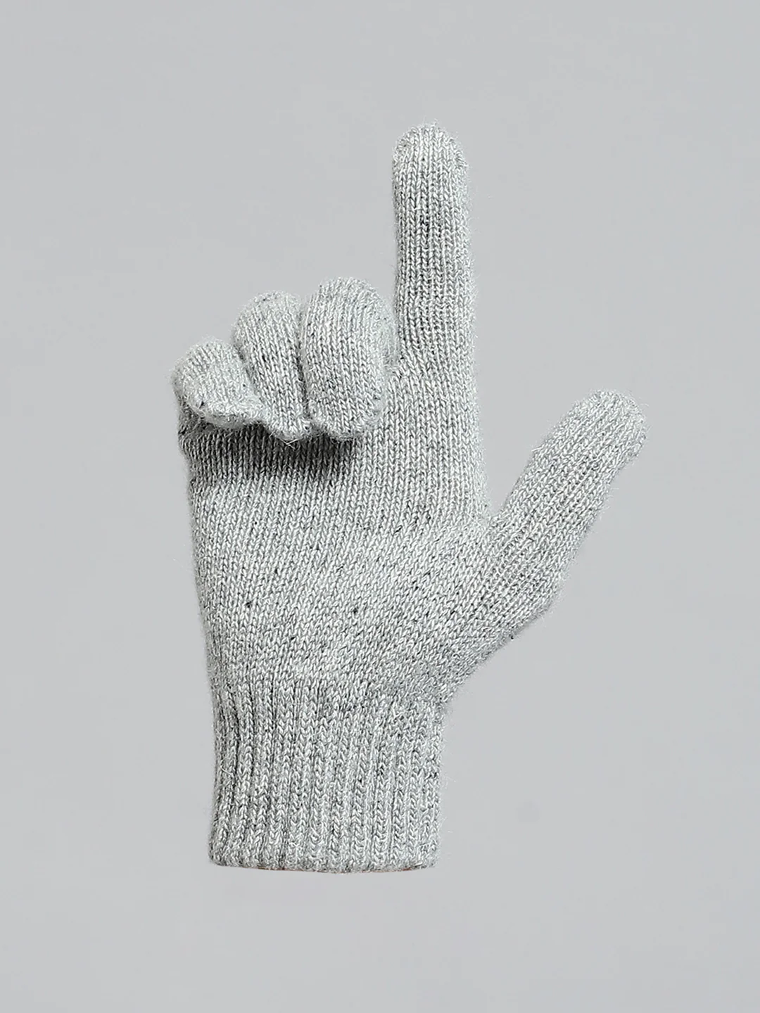 Men Grey Solid Gloves - Image 4