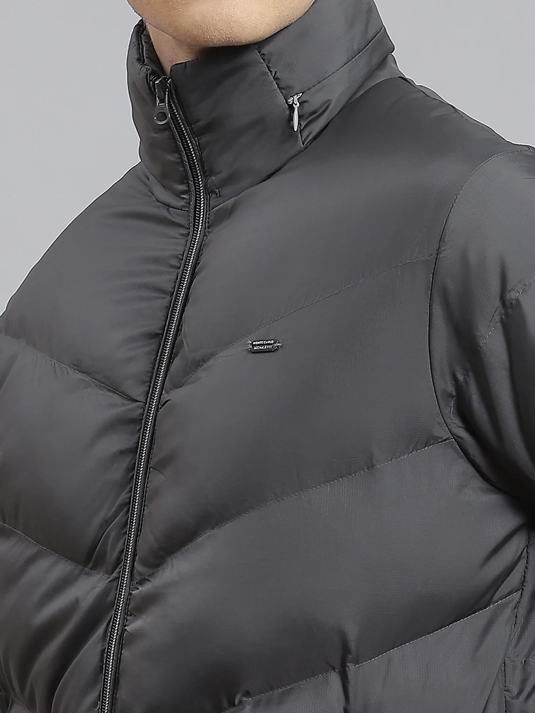 Men Grey Solid Hooded Full Sleeve Jacket - Image 6