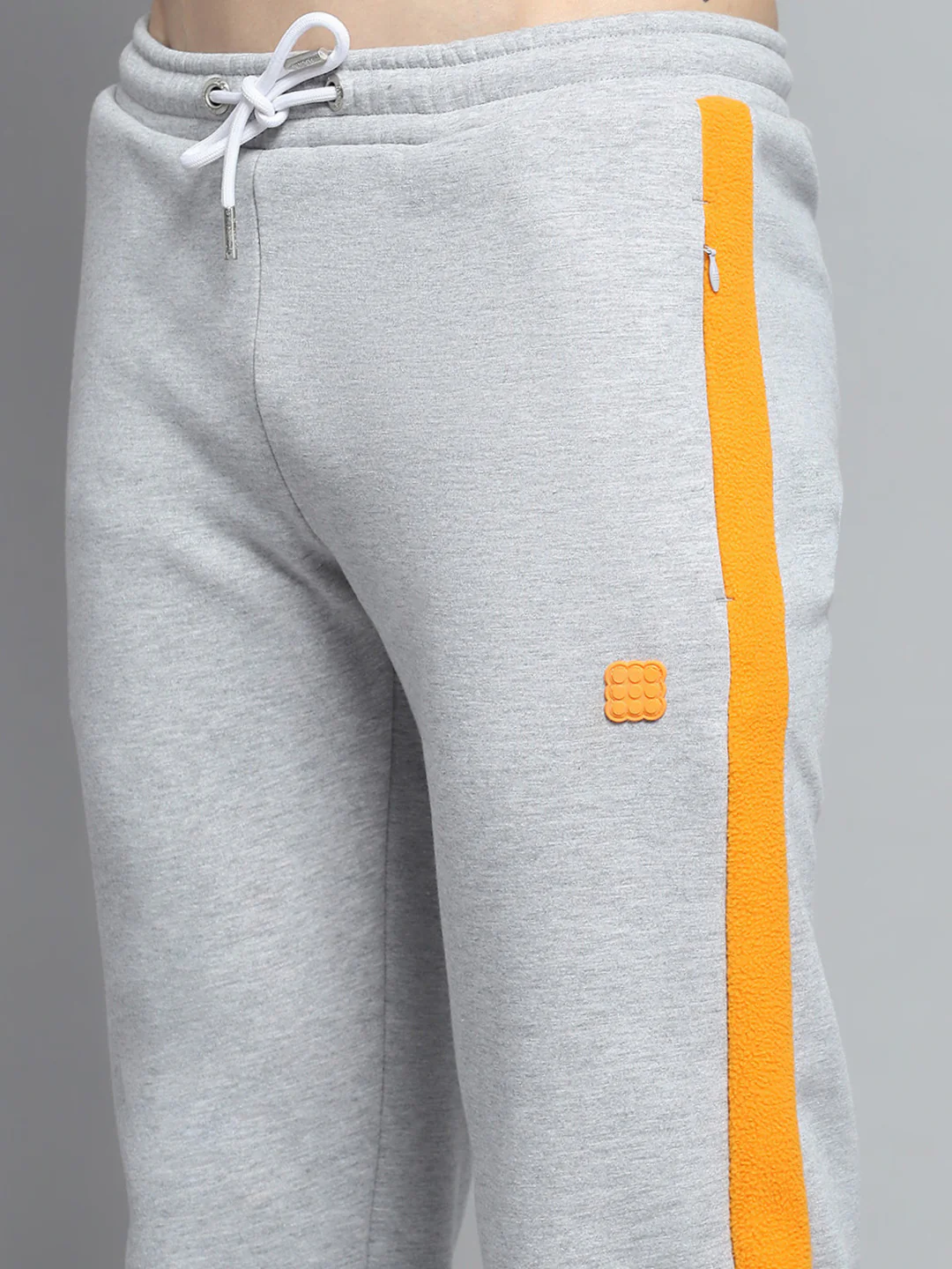 Rock.it Men Grey Solid Hooded Full Sleeve Winter Tracksuit - Image 9
