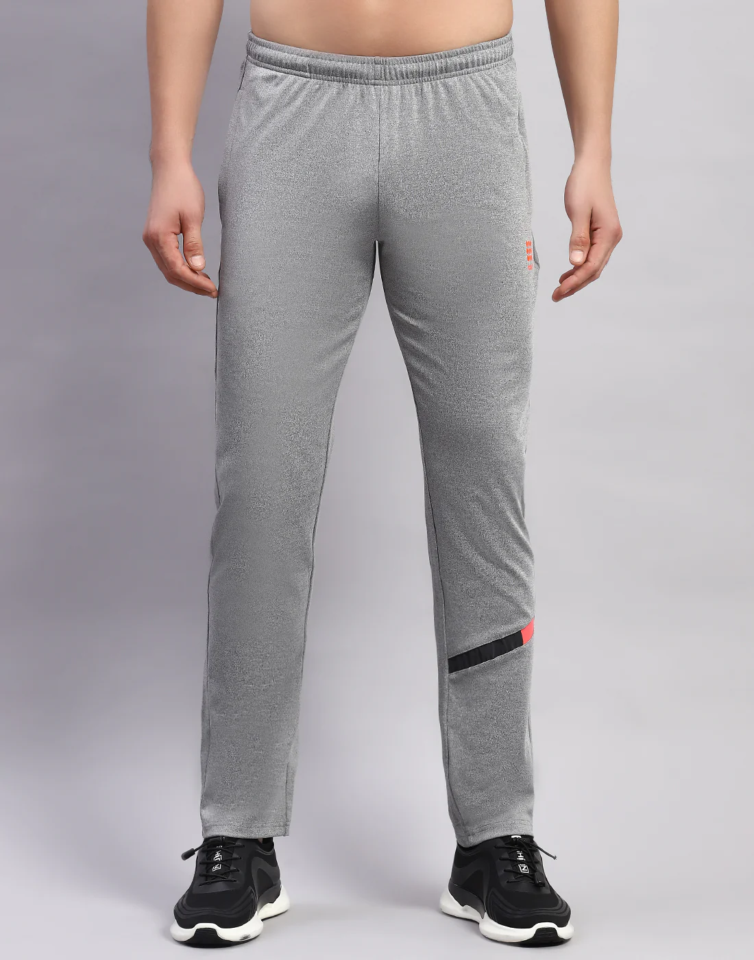 Rock.it Men Grey Solid Mock Neck Full Sleeve Tracksuit - Image 7