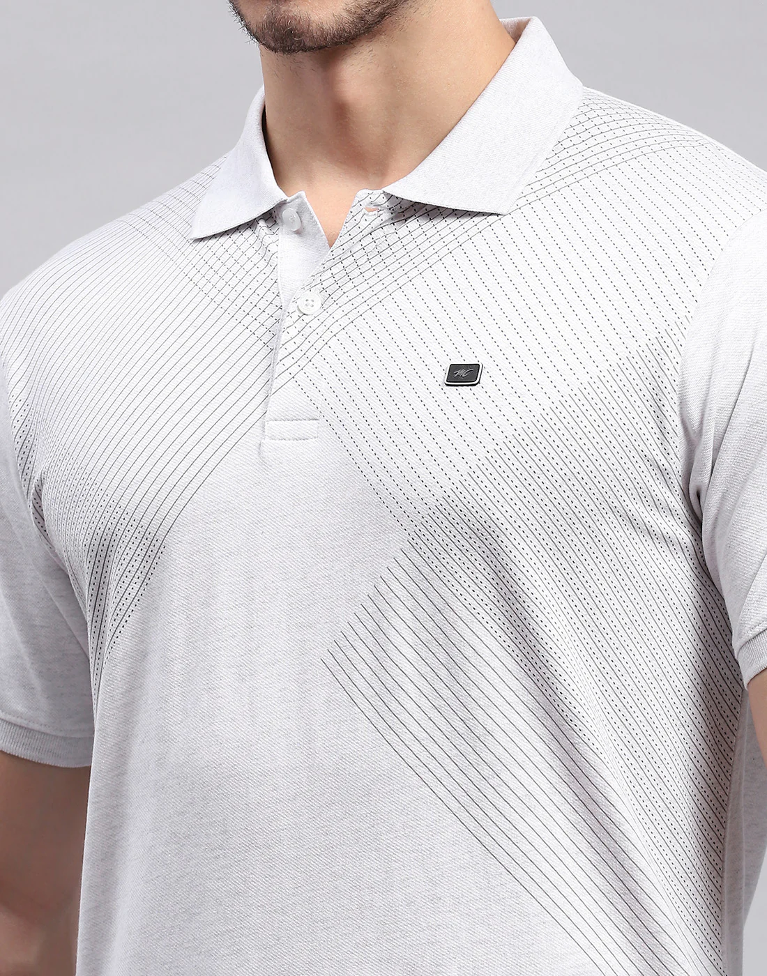 Men Grey Solid Polo Collar Half Sleeve Lower Set - Image 6