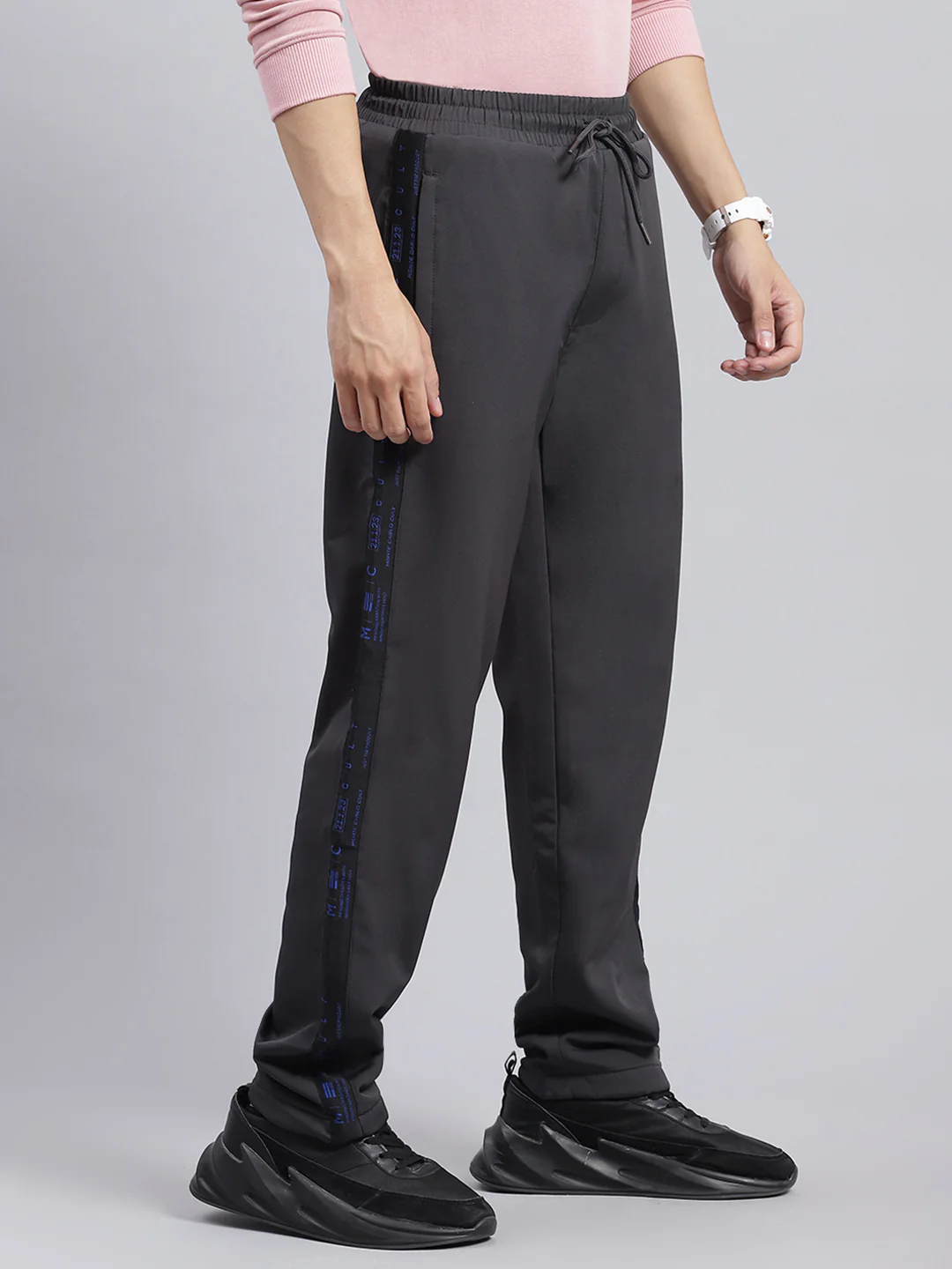 Men Grey Solid Polyester Blend Winter Lower - Image 3