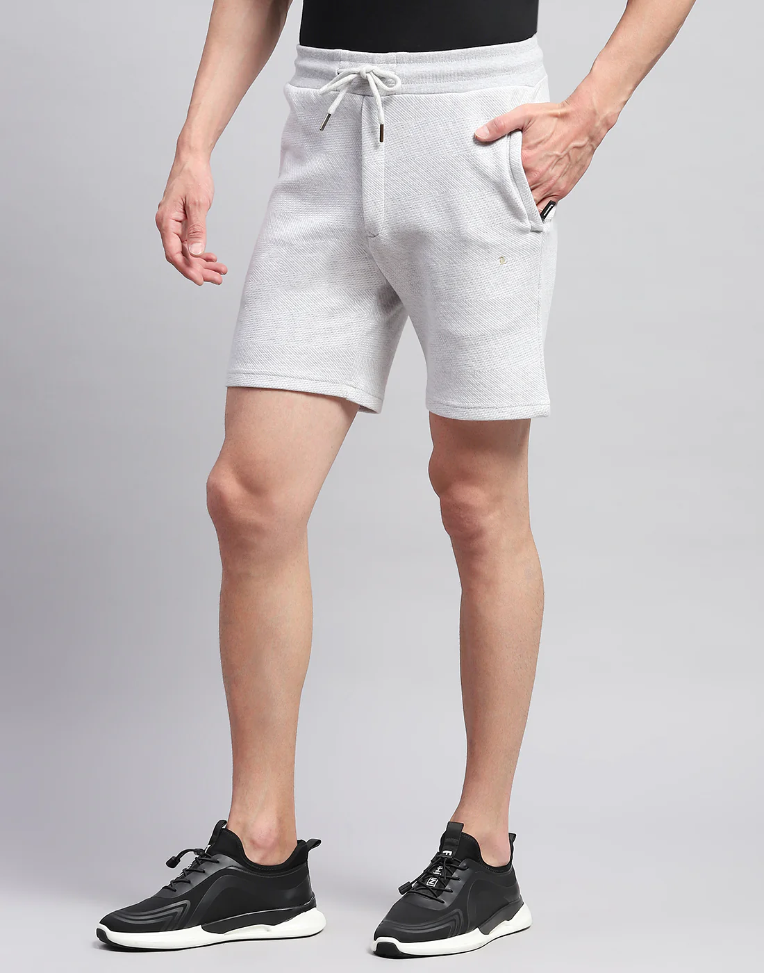 Men Grey Solid Regular Fit Bermuda - Image 3