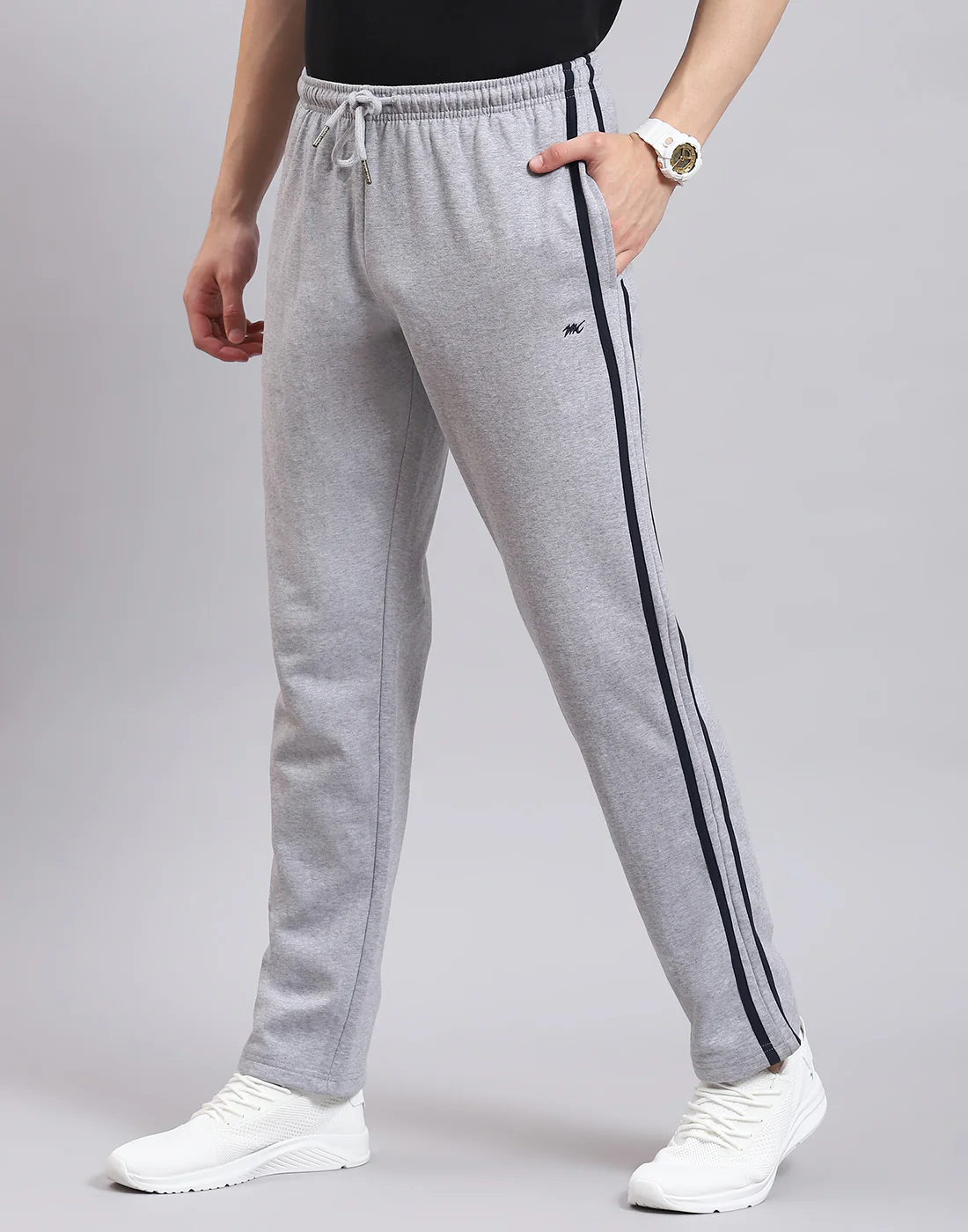 Men Grey Solid Regular Fit Winter Lower - Image 3
