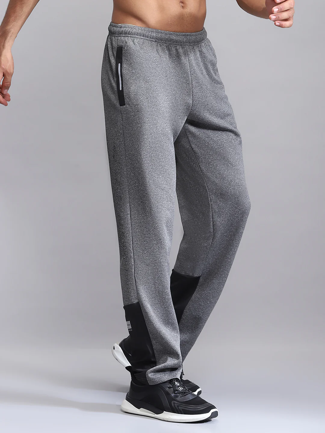 Rock.it Men Grey Solid Regular Fit Lower - Image 4