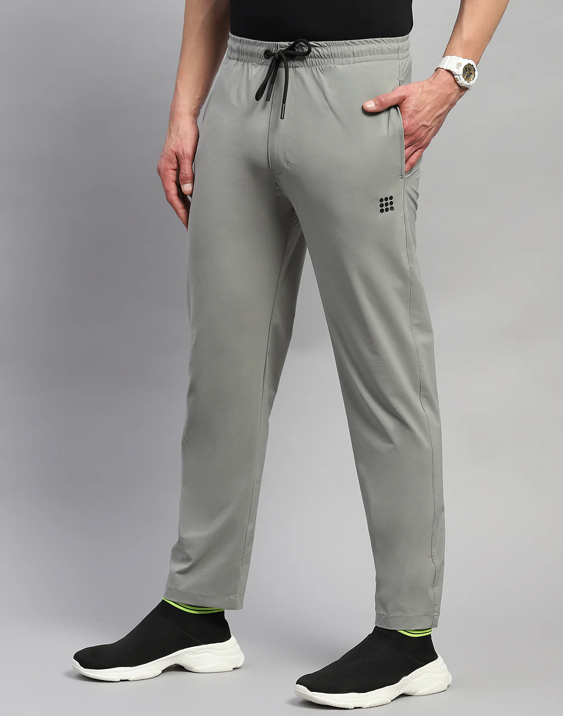 Rock.it Men Grey Solid Regular Fit Lower - Image 3