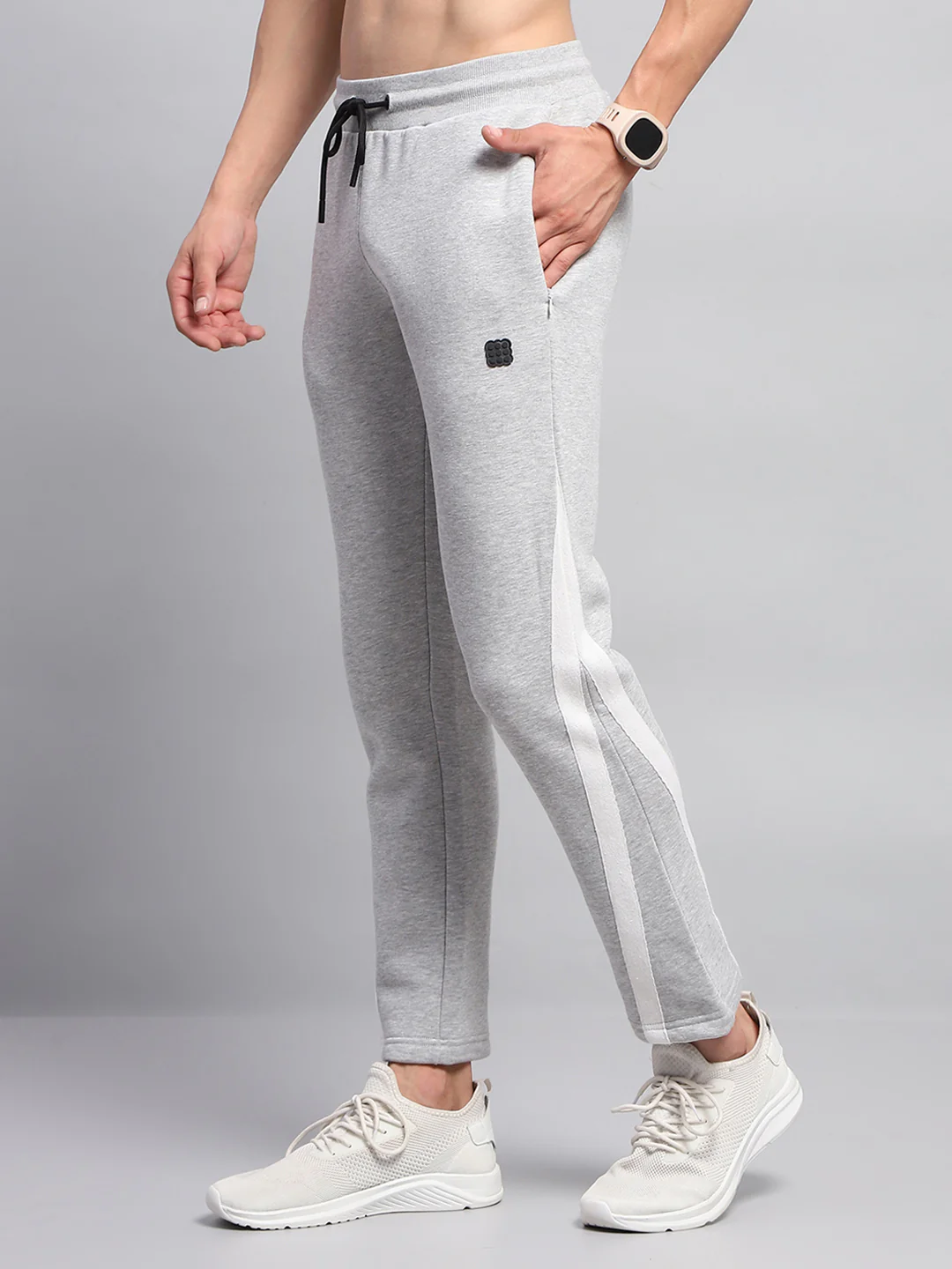 Rock.it Men Grey Solid Regular Fit Lower - Image 3