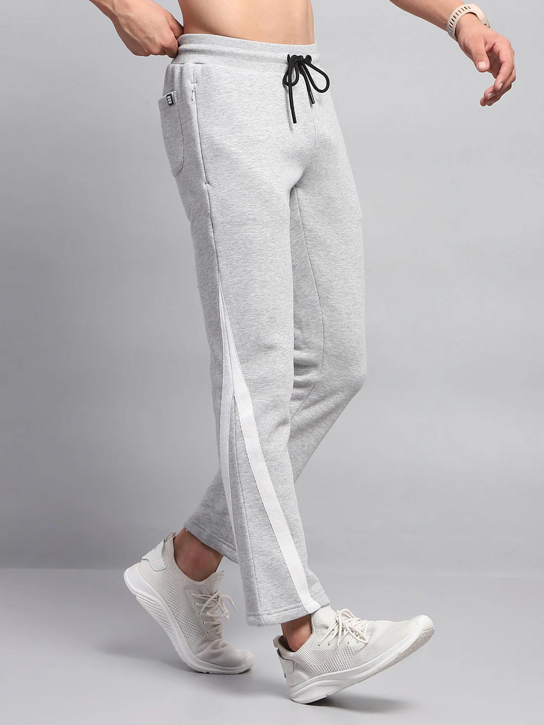 Rock.it Men Grey Solid Regular Fit Lower - Image 4