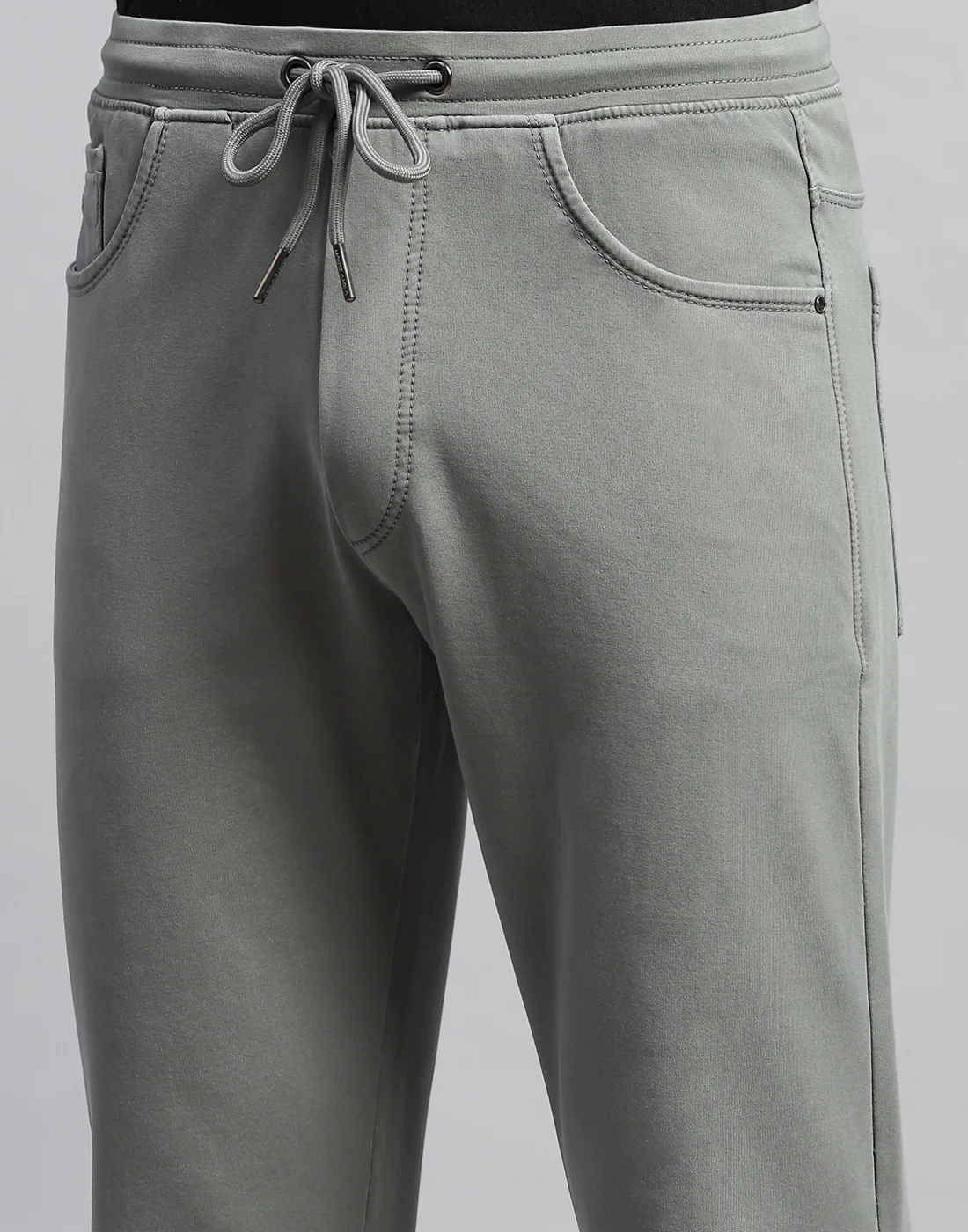 Men Grey Solid Regular Fit Lower - Image 6
