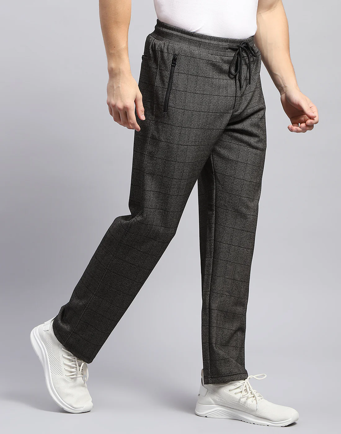 Men Grey Solid Regular Fit Lower - Image 4