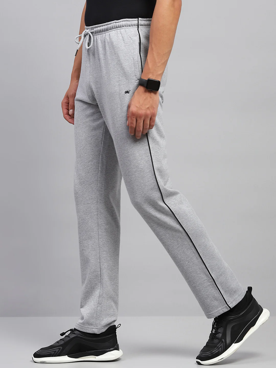 Men Grey Solid Regular Fit Lower - Image 3