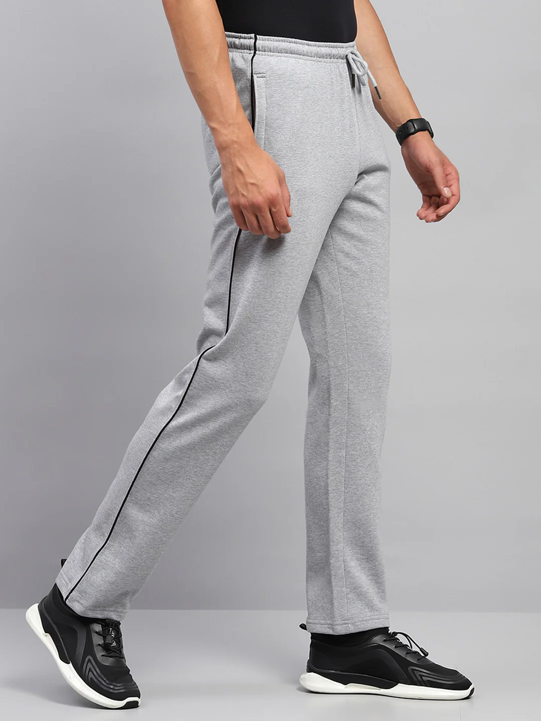 Men Grey Solid Regular Fit Lower - Image 4