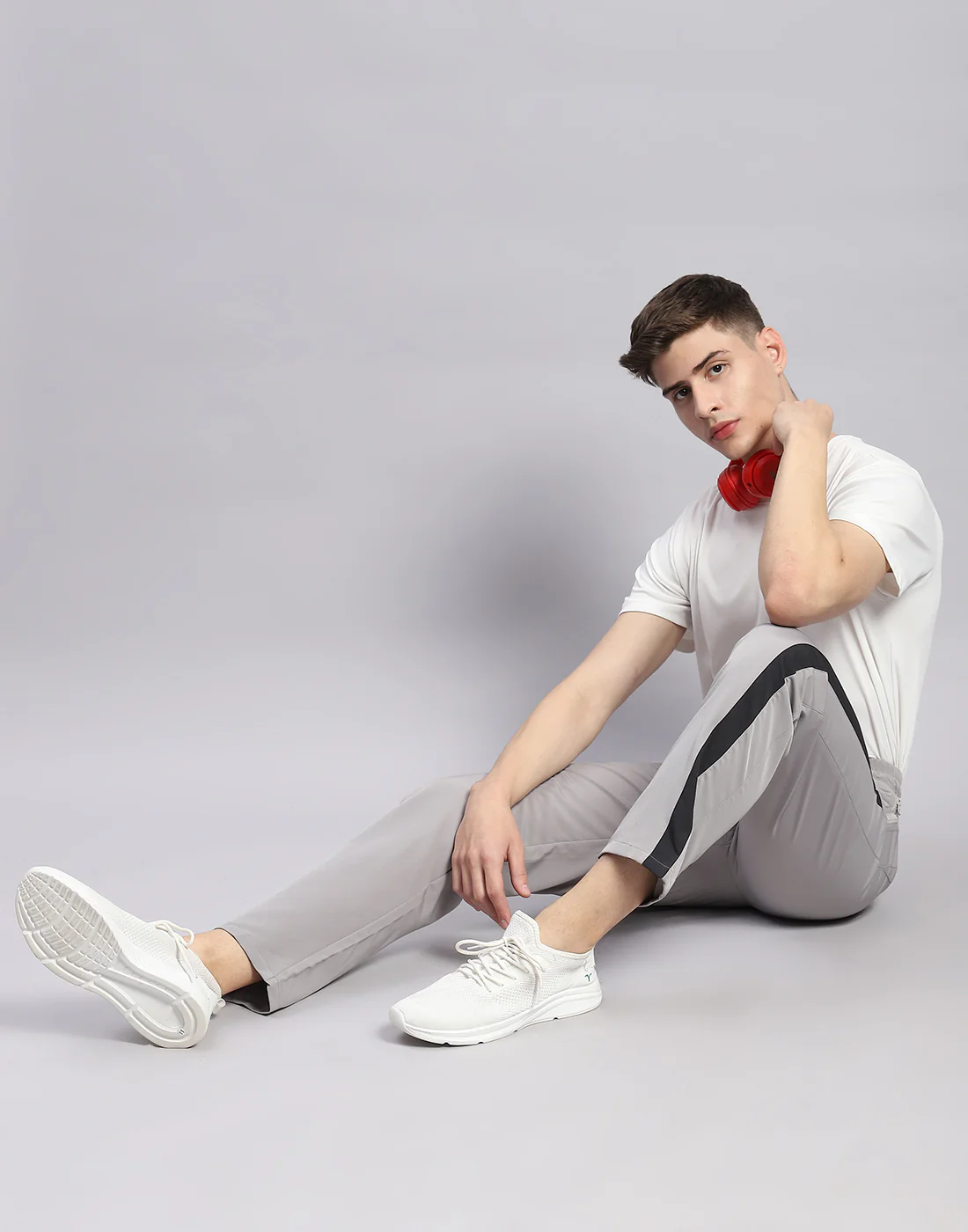 Men Grey Solid Regular Fit Lower - Image 2