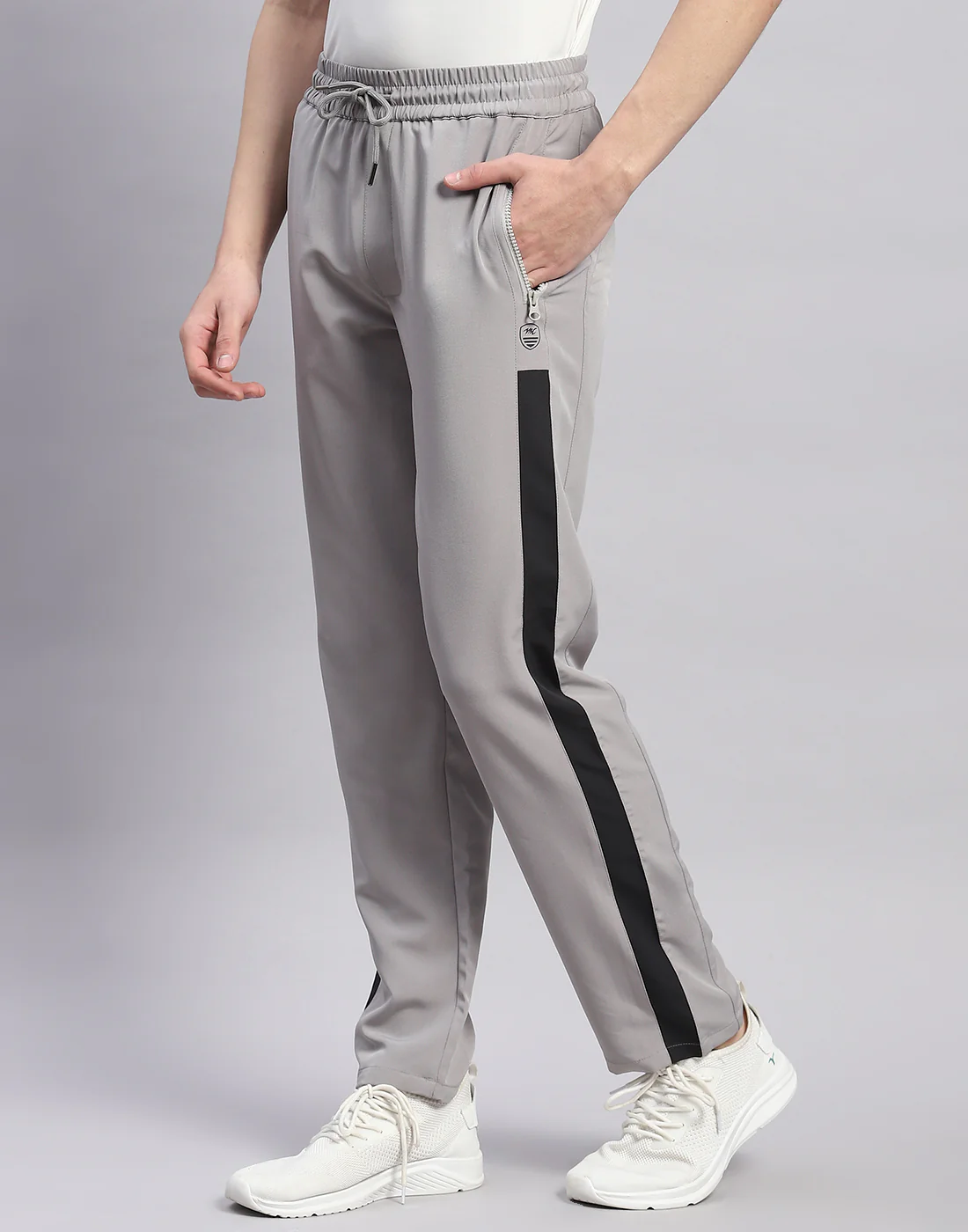 Men Grey Solid Regular Fit Lower - Image 3