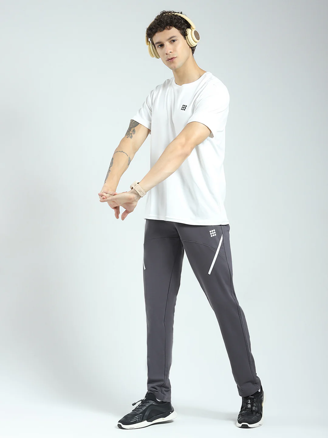 Rock.it Men Grey Solid Regular Fit Lower - Image 2