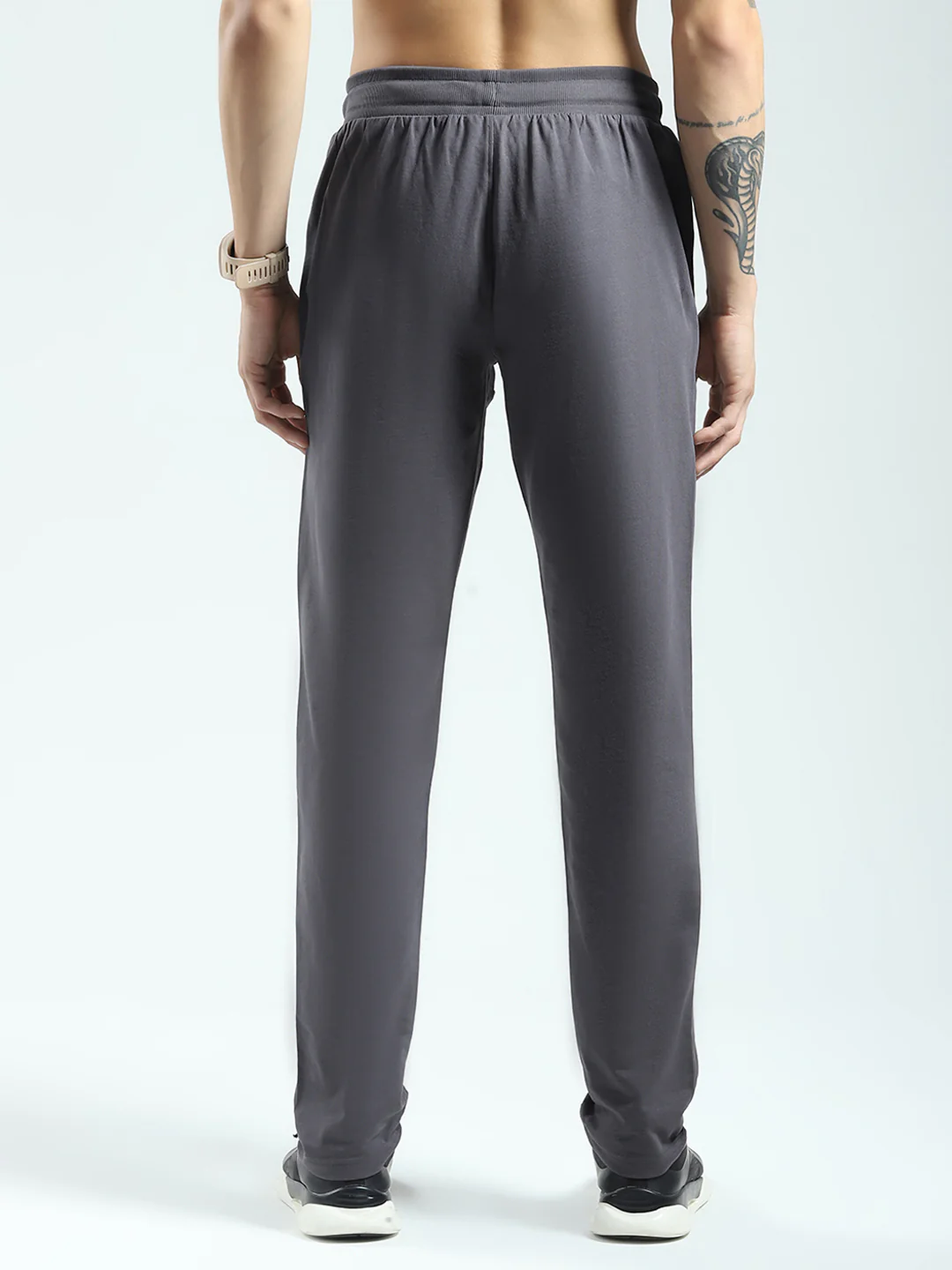 Rock.it Men Grey Solid Regular Fit Lower - Image 5