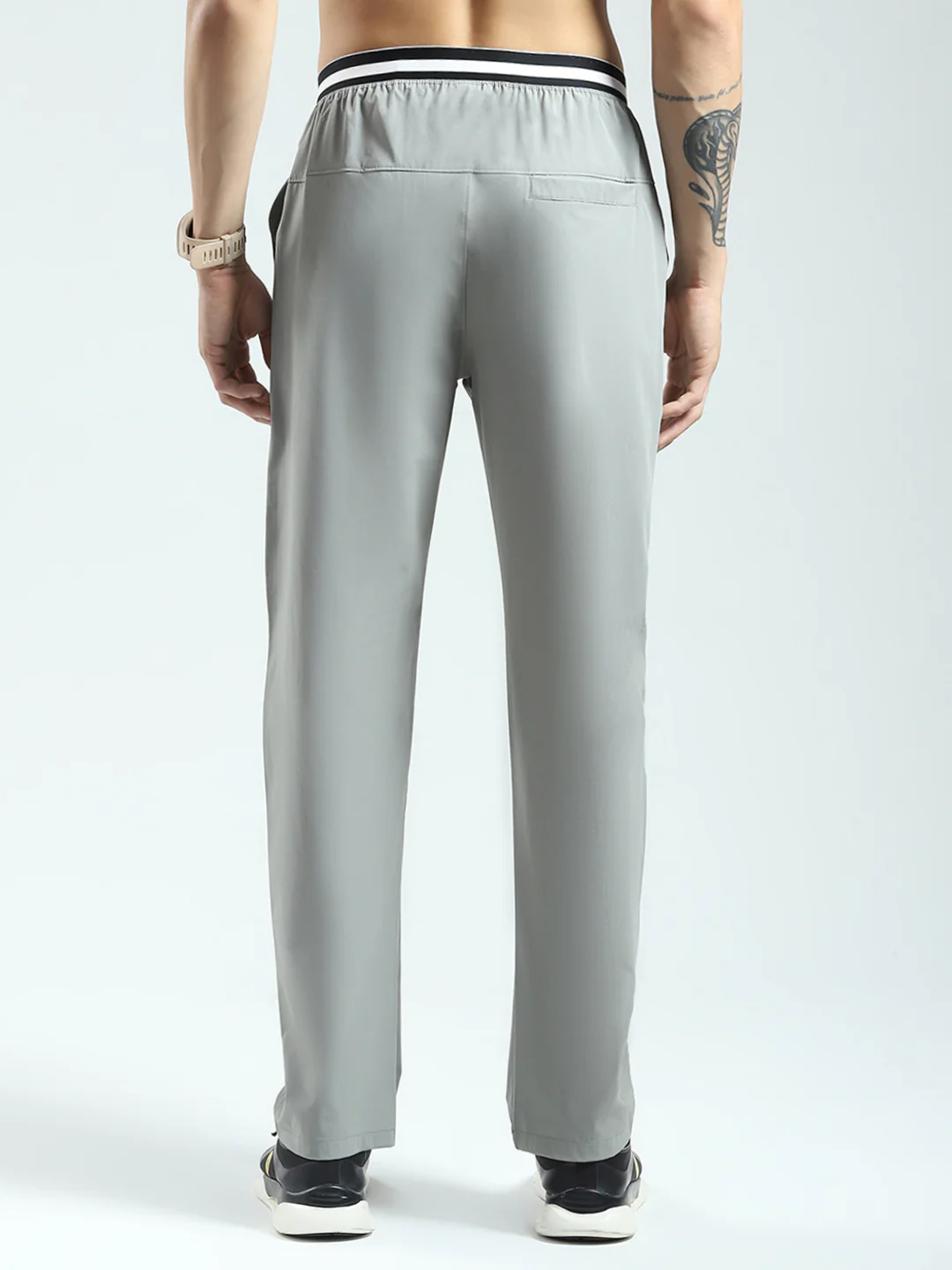 Rock.it Men Grey Solid Regular Fit Lower - Image 5