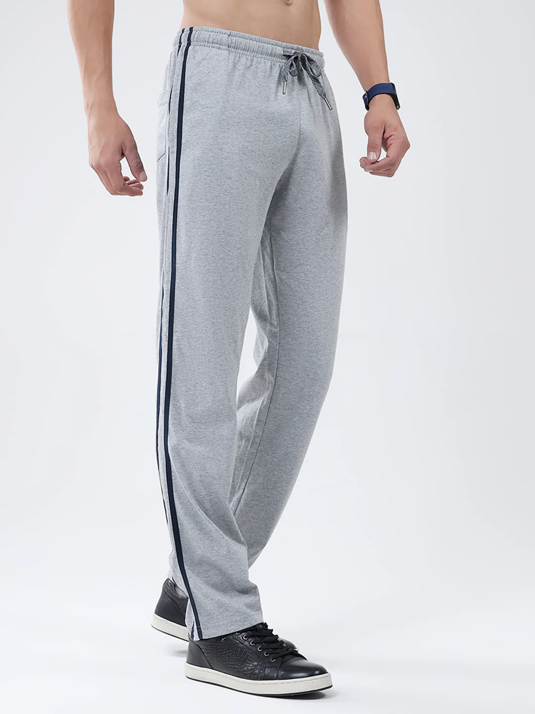 Men Grey Solid Regular Fit Lower - Image 4