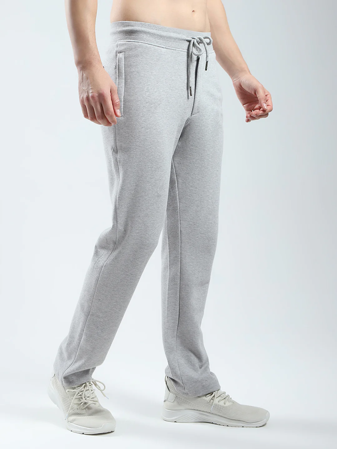 Men Grey Solid Regular Fit Lower - Image 4