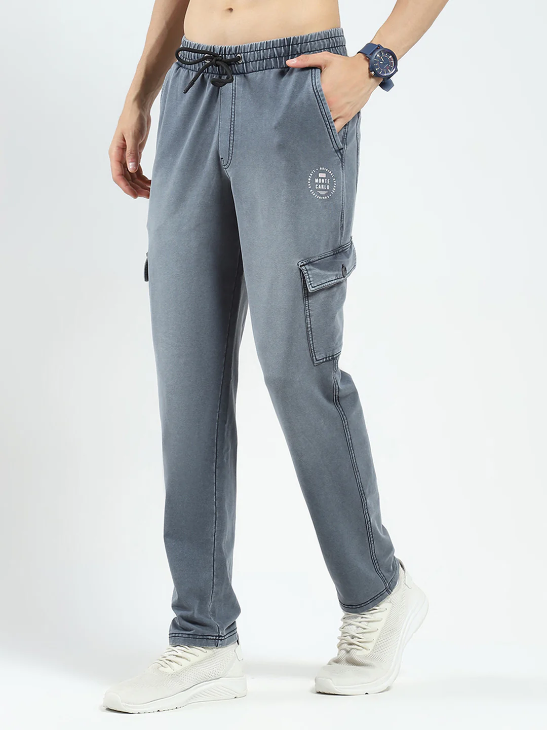 Men Grey Solid Regular Fit Lower - Image 3
