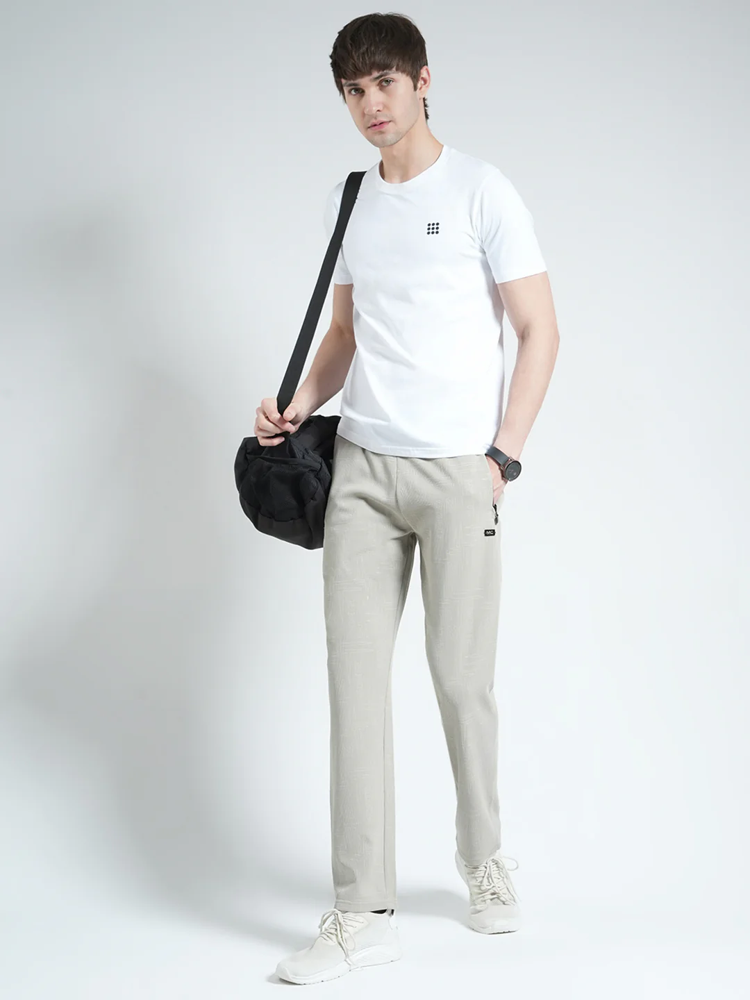 Men Grey Solid Regular Fit Lower - Image 2