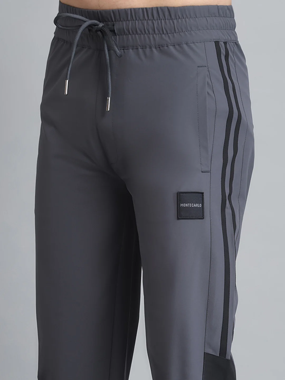 Men Grey Solid Regular Fit Lower - Image 6